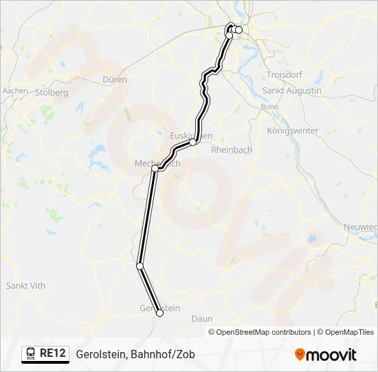 RE12 Train Line Map