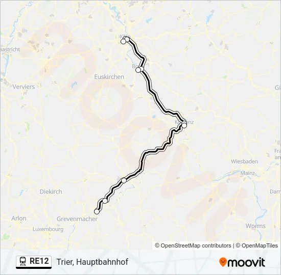 RE12 Train Line Map