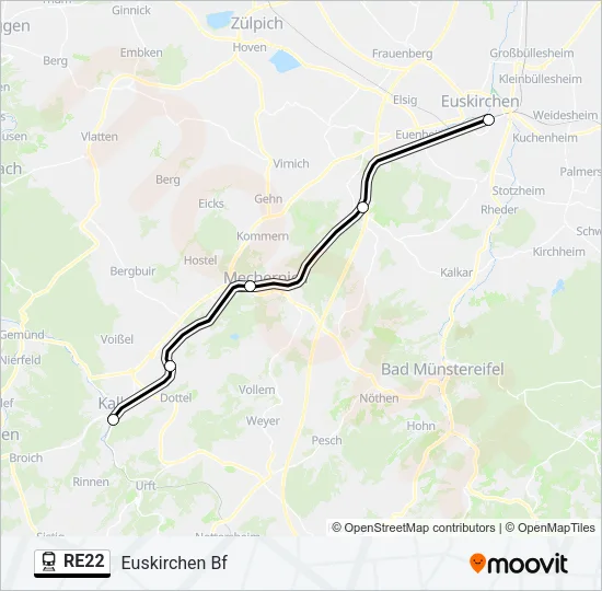 RE22 Train Line Map