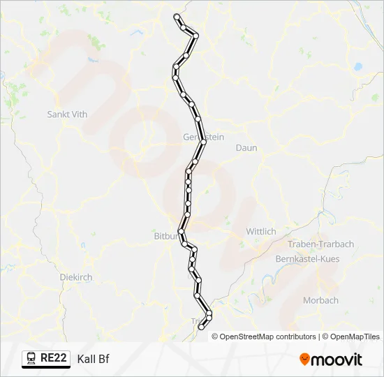 RE22 Train Line Map