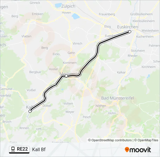RE22 Train Line Map
