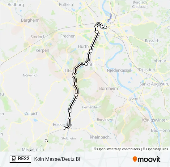 RE22 Train Line Map