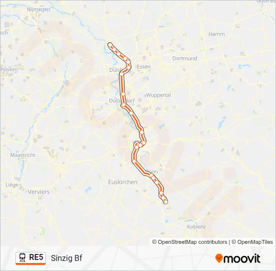 Bahnlinie RE5 Karte