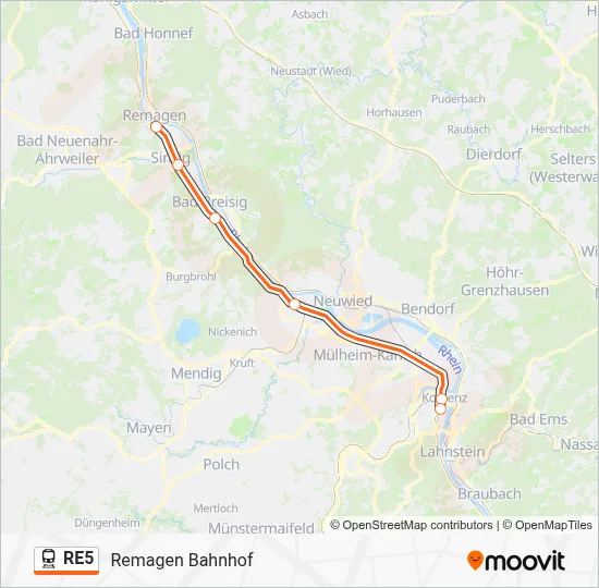 RE5 Train Line Map