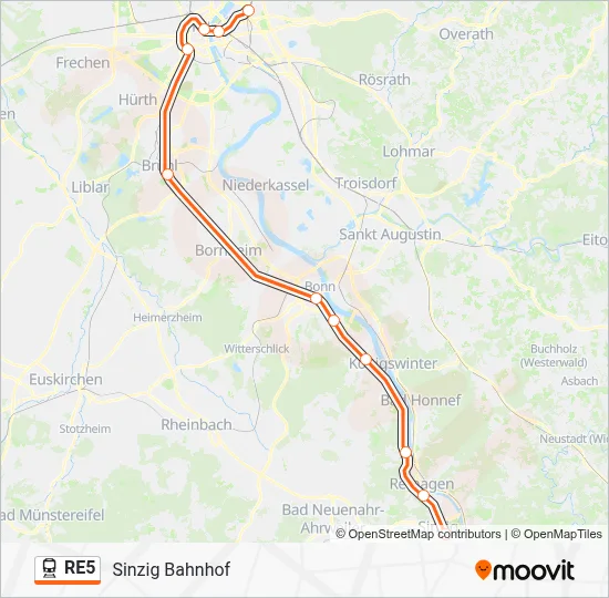 Bahnlinie RE5 Karte