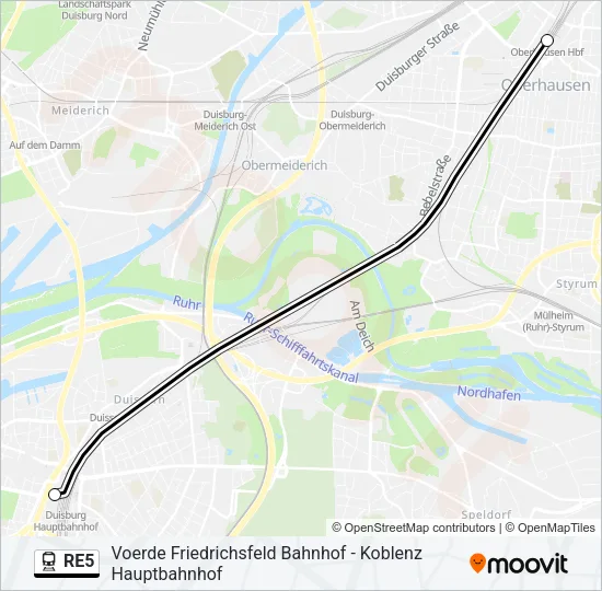 RE5 Train Line Map