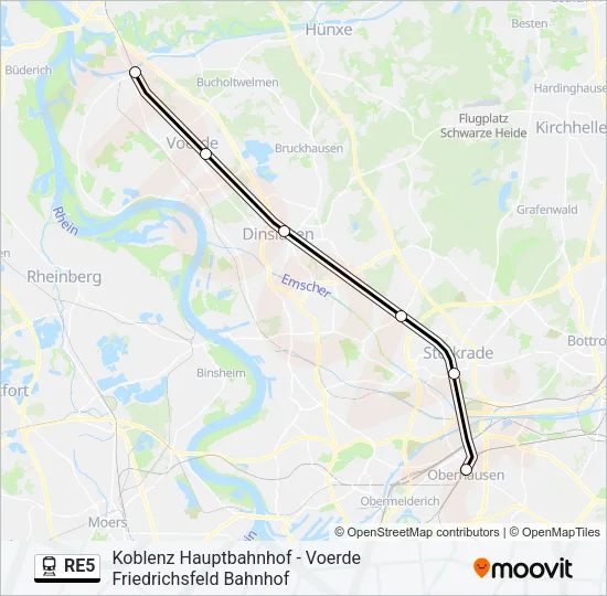 Bahnlinie RE5 Karte