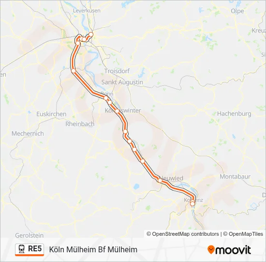 Bahnlinie RE5 Karte