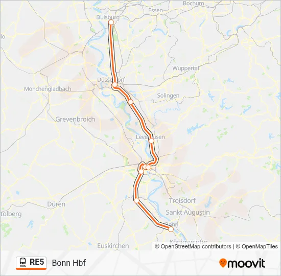 Bahnlinie RE5 Karte