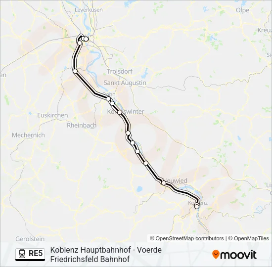 RE5 Train Line Map