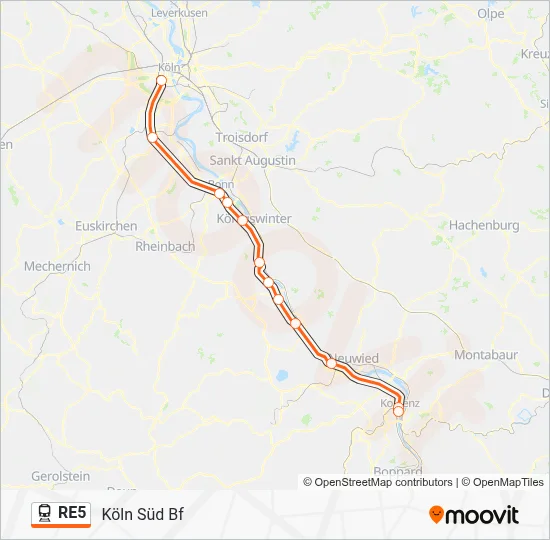 Bahnlinie RE5 Karte