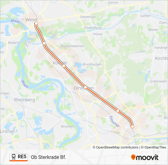 Bahnlinie RE5 Karte