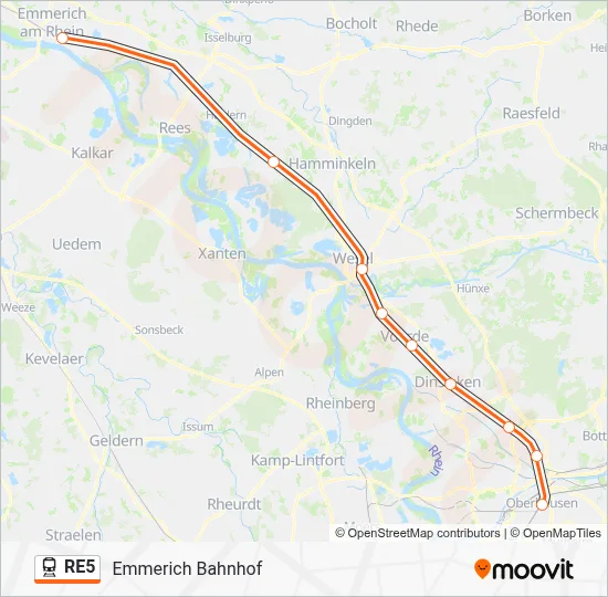 Bahnlinie RE5 Karte