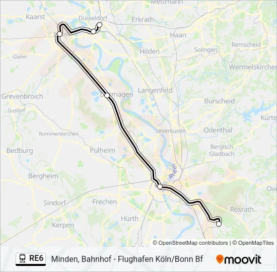 RE6 Train Line Map