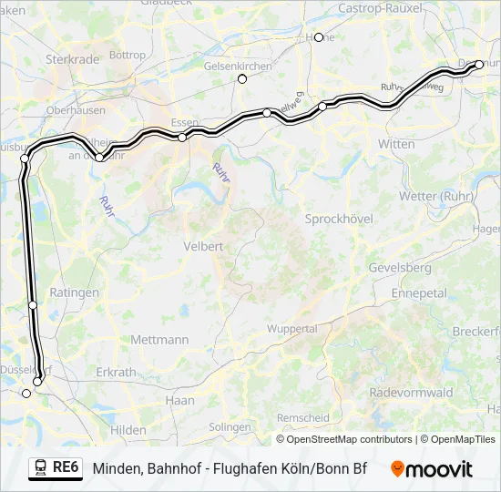 RE6 Train Line Map