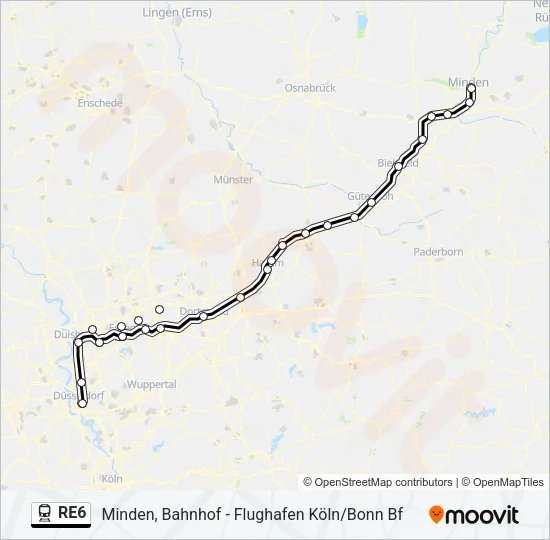RE6 Train Line Map