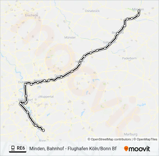 RE6 Train Line Map