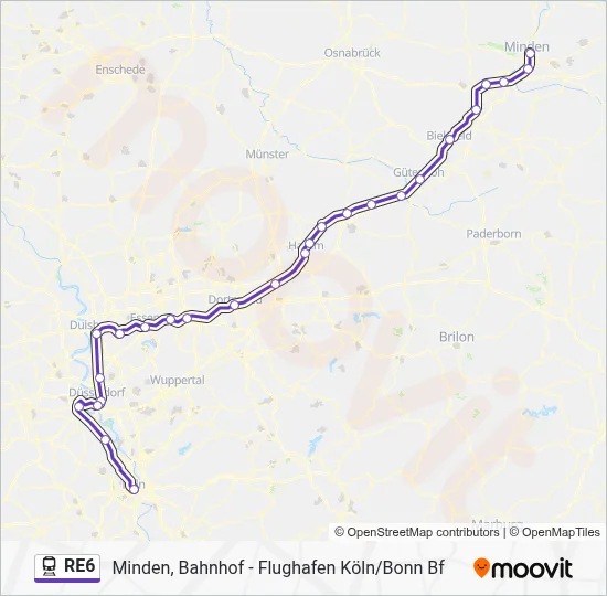 RE6 Train Line Map