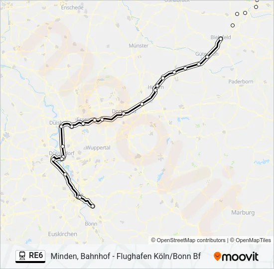 RE6 Train Line Map