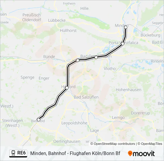 RE6 Train Line Map