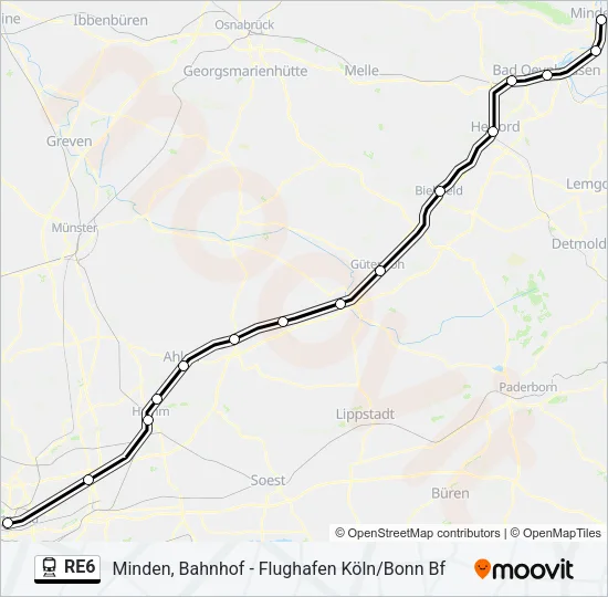 RE6 Train Line Map