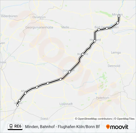 RE6 Train Line Map