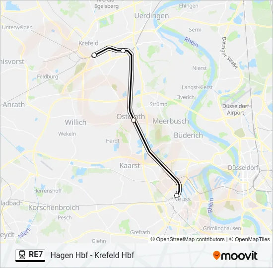 RE7 Train Line Map