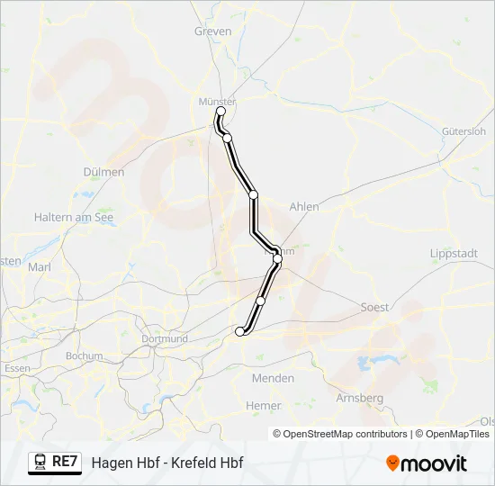 RE7 Train Line Map