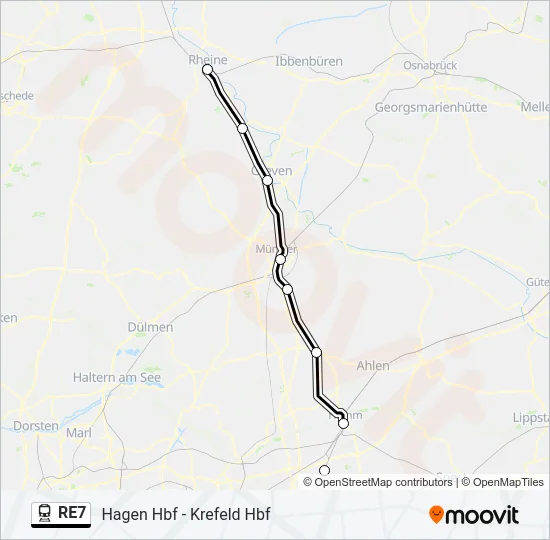 RE7 Train Line Map