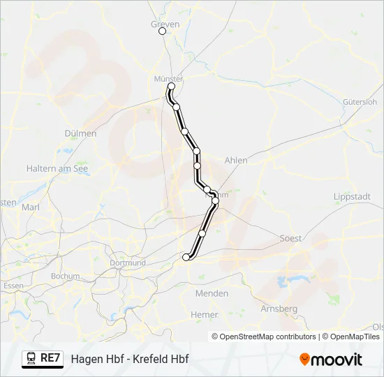 RE7 Train Line Map