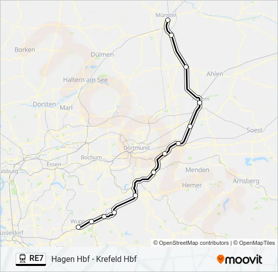 RE7 Train Line Map