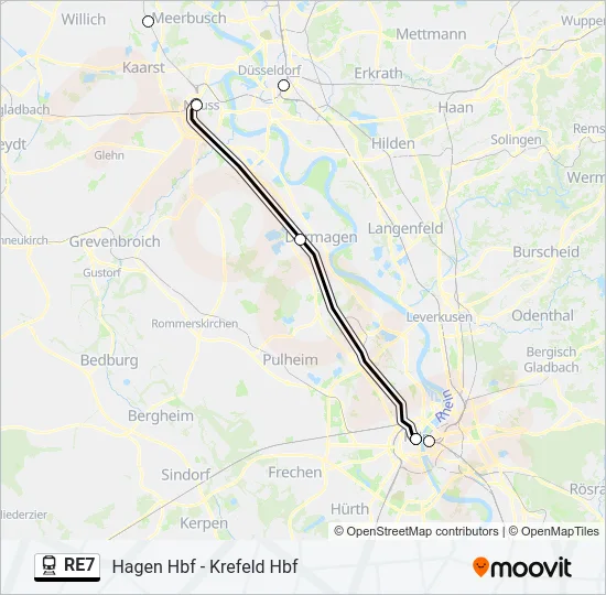 RE7 Train Line Map