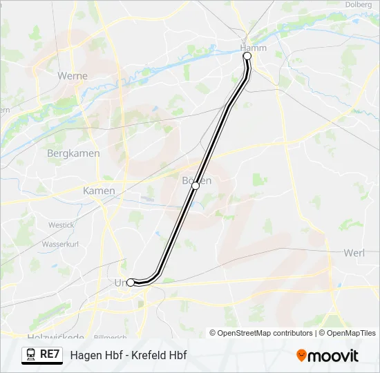 RE7 Train Line Map