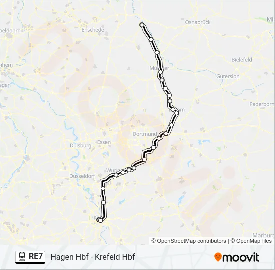 RE7 Train Line Map