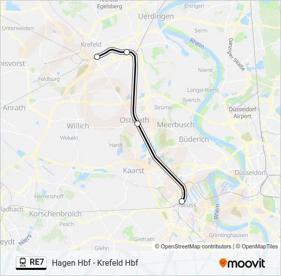 RE7 Train Line Map