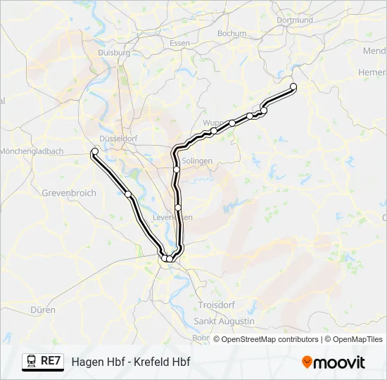 RE7 Train Line Map