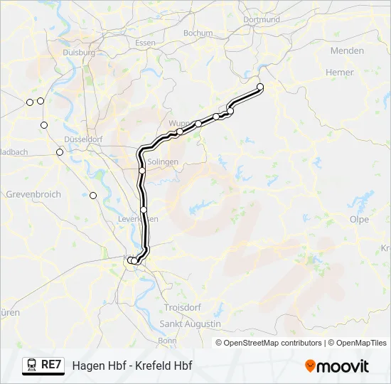 RE7 Train Line Map