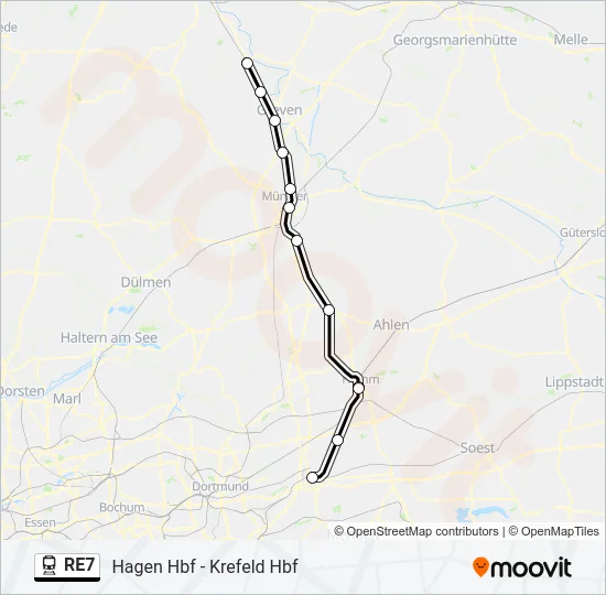 RE7 Train Line Map