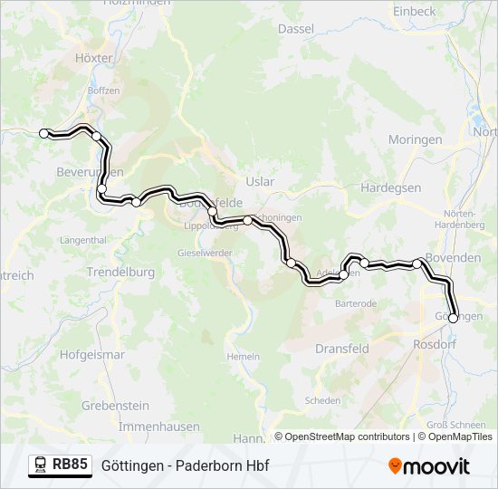 RB85 Train Line Map