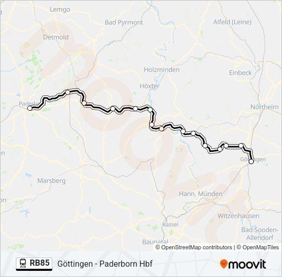 RB85 Train Line Map