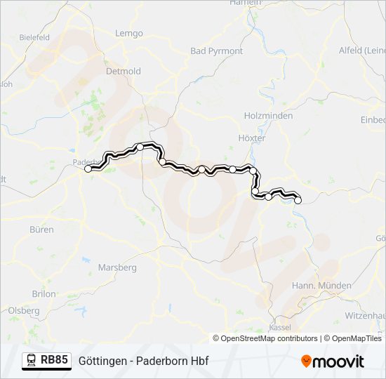 RB85 Train Line Map