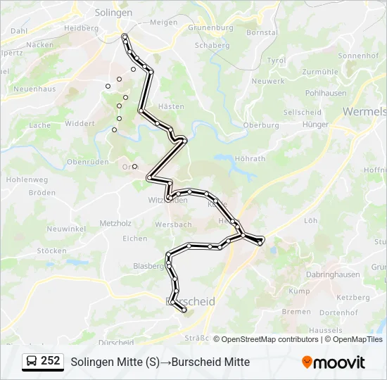 Buslinie 252 Karte