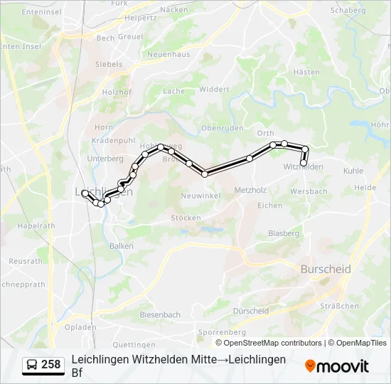 258 Bus Line Map