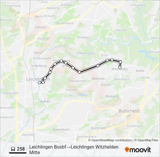 258 Bus Line Map