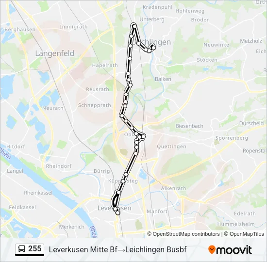 255 Bus Line Map