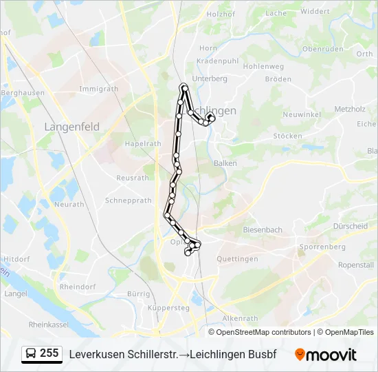 Buslinie 255 Karte