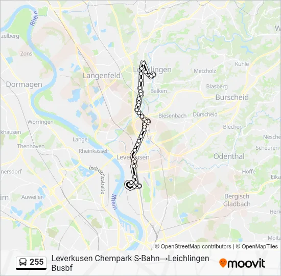 255 Bus Line Map