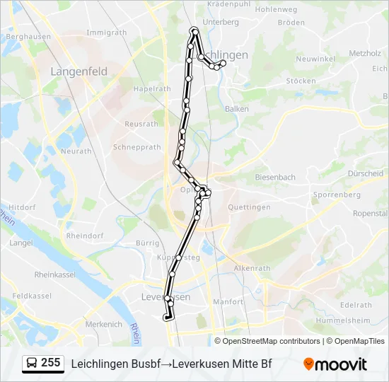 255 Bus Line Map