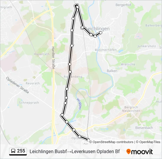 Автобус 255: карта маршрута