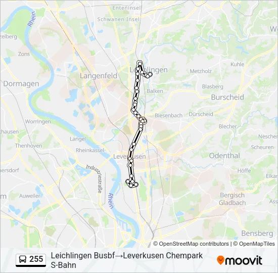 255 Bus Line Map